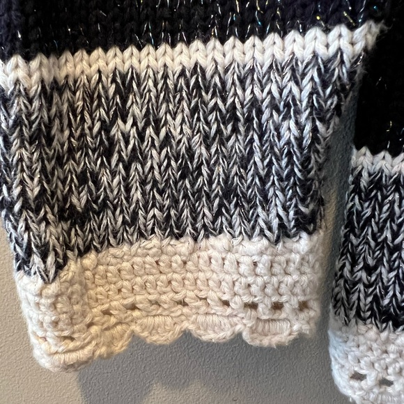 Climax by Sacha Vintage Cream & Black Embroidered Sparkly Knit Cardigan XL - Picture 9 of 11